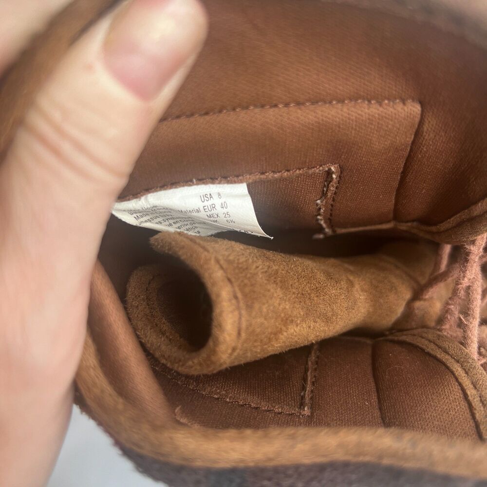 American Eagle Brown Lace Up Plaid Contrast Ankle Bootie Size 8 - Picture 6 of 10